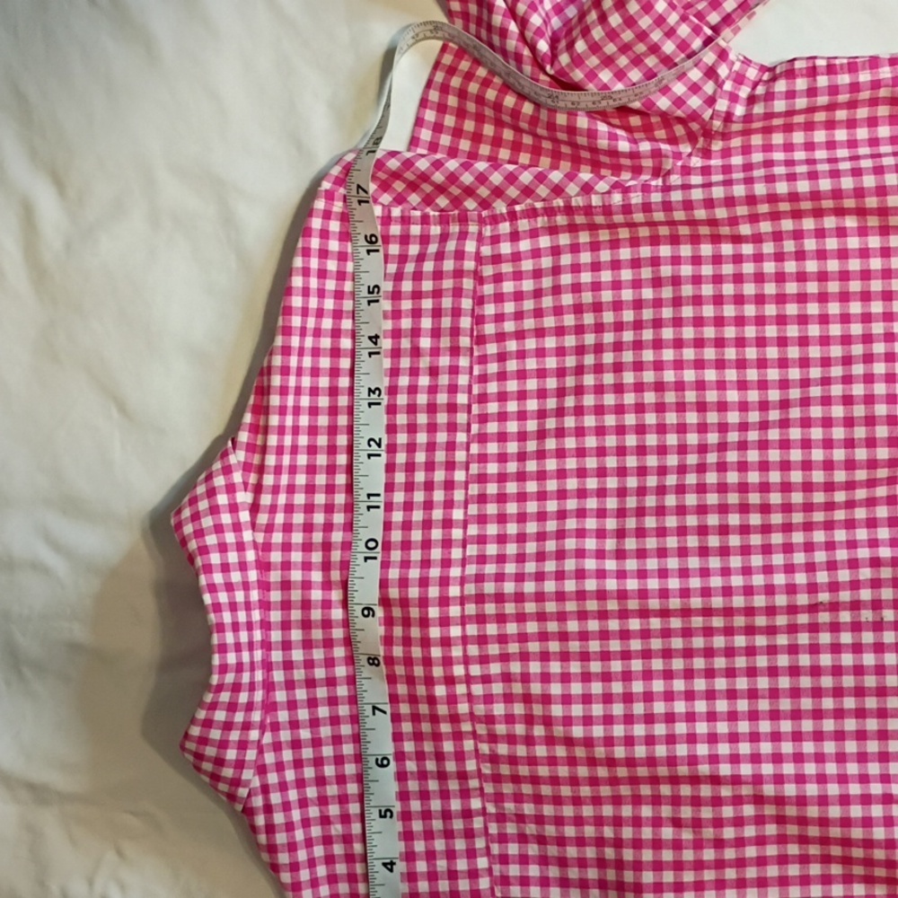 Evan Picone Women's s Pink Checkered Button Down Shirt m - Picture 9 of 10